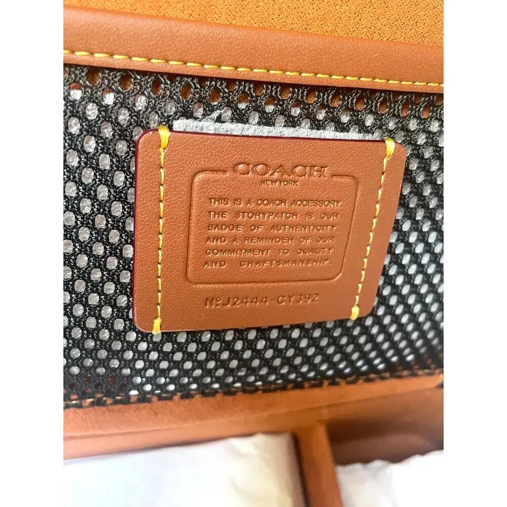 Coach Tech Organizer Colorblock Signature Canvas Travel Case Khaki Brown CY392